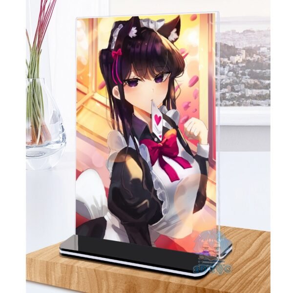 Khung ảnh Mica trong suốt Kích thước A4,A5 In hình Anime Manga Light Novel Komi Nữ Thần Sợ Giao Tiếp đế lùa màu đen
