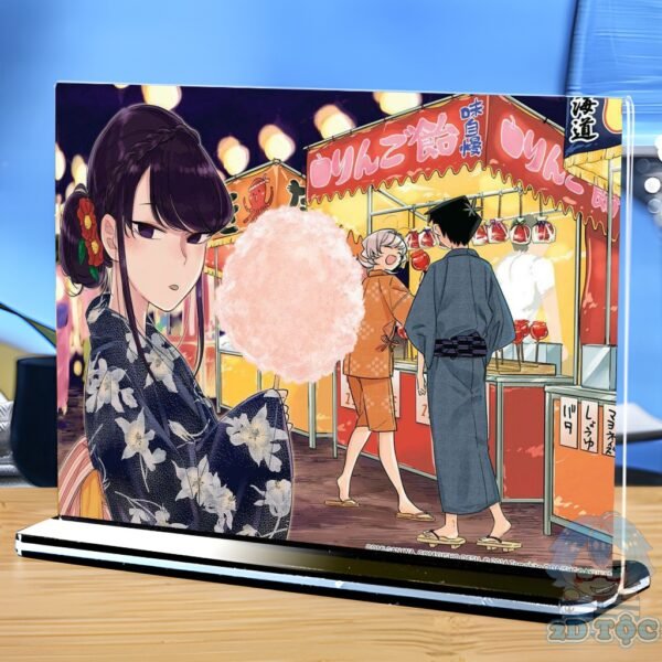 Khung ảnh Mica trong suốt Kích thước A4,A5 In hình Anime Manga Light Novel Komi Nữ Thần Sợ Giao Tiếp đế lùa màu đen