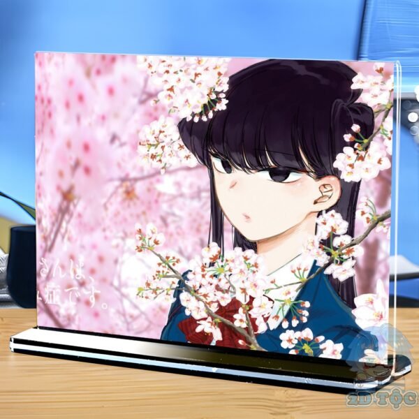 Khung ảnh Mica trong suốt Kích thước A4,A5 In hình Anime Manga Light Novel Komi Nữ Thần Sợ Giao Tiếp đế lùa màu đen