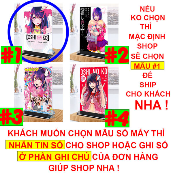 Khung ảnh Mica trong suốt Kích thước A4,A5 In hình Anime Manga Light Novel Oshi no Ko đế lùa màu đen