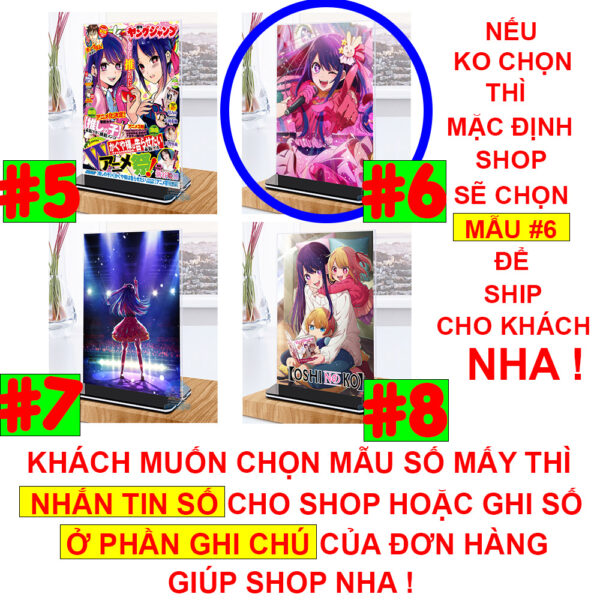 Khung ảnh Mica trong suốt Kích thước A4,A5 In hình Anime Manga Light Novel Oshi no Ko đế lùa màu đen
