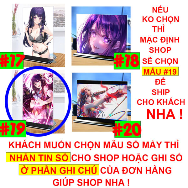 Khung ảnh Mica trong suốt Kích thước A4,A5 In hình Anime Manga Light Novel Oshi no Ko đế lùa màu đen