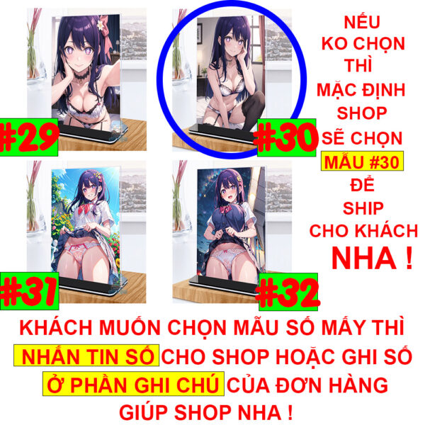 Khung ảnh Mica trong suốt Kích thước A4,A5 In hình Anime Manga Light Novel Oshi no Ko đế lùa màu đen
