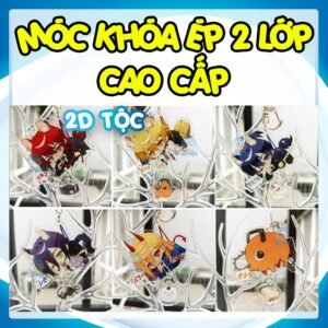 Móc Khóa Mica Trong Suốt Ép 2 Lớp cao cấp Anime Manga Chainsaw Man phiên bản treo đồ Tai thú cute – 2D Tộc Shop