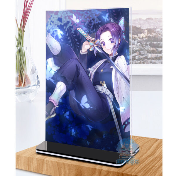 Khung ảnh Mica trong suốt Kích thước A4,A5 In hình Kochou Shinobu (1) Anime Manga Kimetsu No Yaiba đế lùa màu đen