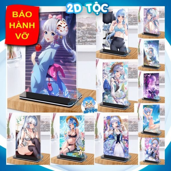 Khung ảnh Mica trong suốt Kích thước A4,A5 In hình Kamisato Ayaka Game Genshin Impact đế lùa màu đen - 2D Tộc Shop