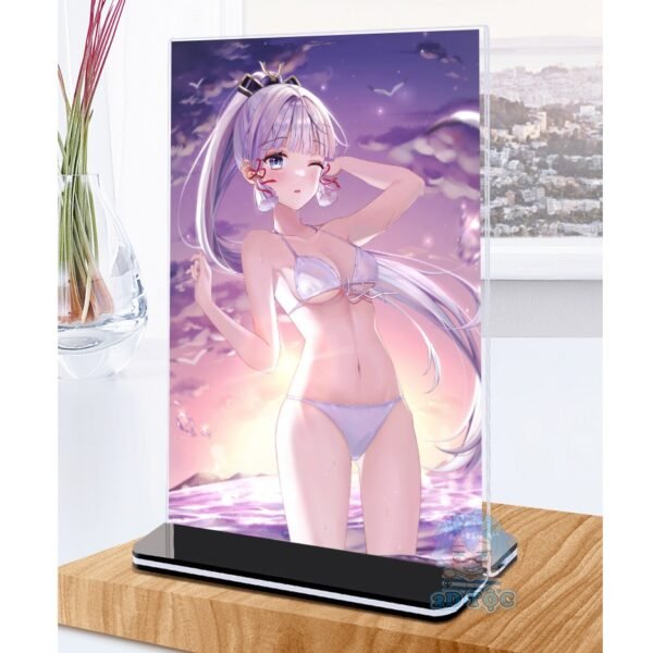 Khung ảnh Mica trong suốt Kích thước A4,A5 In hình Kamisato Ayaka Game Genshin Impact đế lùa màu đen - 2D Tộc Shop
