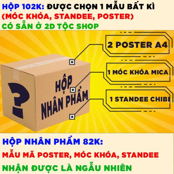Hộp quà nhân phẩm Anime Nhận ngẫu nhiên Poster, Móc khóa, Standee, Bút Anime các bộ khác nhau - 2D Tộc Shop