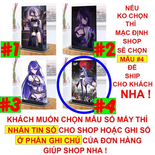 Khung ảnh Mica trong suốt Kích thước A4,A5 In hình Acheron Game Honkai Star Rail đế lùa màu đen - 2D Tộc Shop