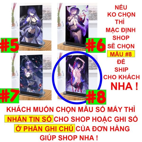 Khung ảnh Mica trong suốt Kích thước A4,A5 In hình Acheron Game Honkai Star Rail đế lùa màu đen - 2D Tộc Shop