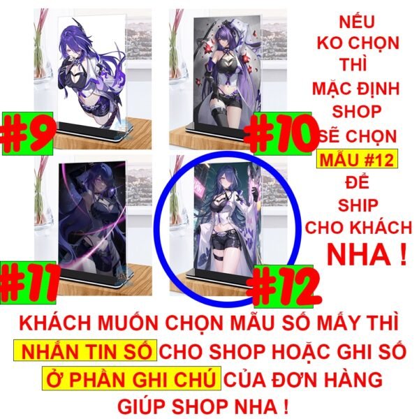Khung ảnh Mica trong suốt Kích thước A4,A5 In hình Acheron Game Honkai Star Rail đế lùa màu đen - 2D Tộc Shop