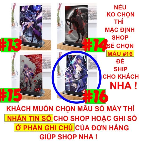 Khung ảnh Mica trong suốt Kích thước A4,A5 In hình Acheron Game Honkai Star Rail đế lùa màu đen - 2D Tộc Shop