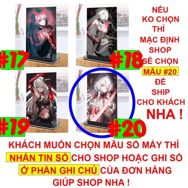 Khung ảnh Mica trong suốt Kích thước A4,A5 In hình Acheron Game Honkai Star Rail đế lùa màu đen - 2D Tộc Shop