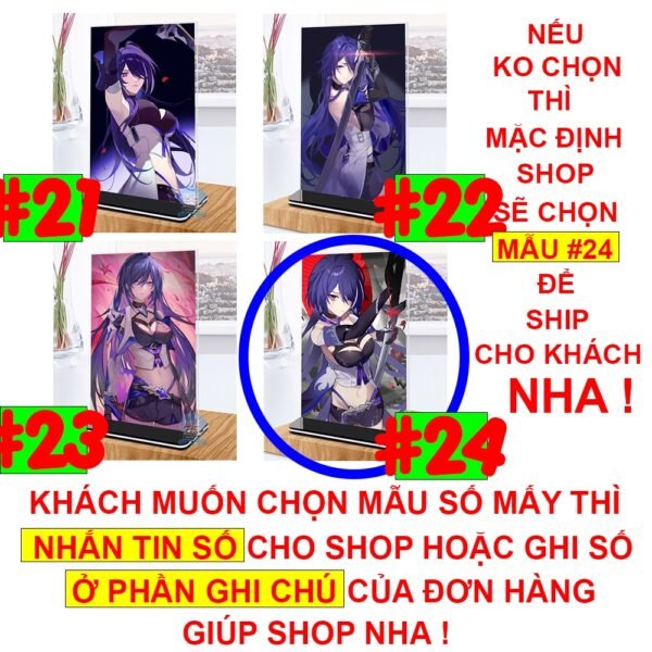 Khung ảnh Mica trong suốt Kích thước A4,A5 In hình Acheron Game Honkai Star Rail đế lùa màu đen - 2D Tộc Shop