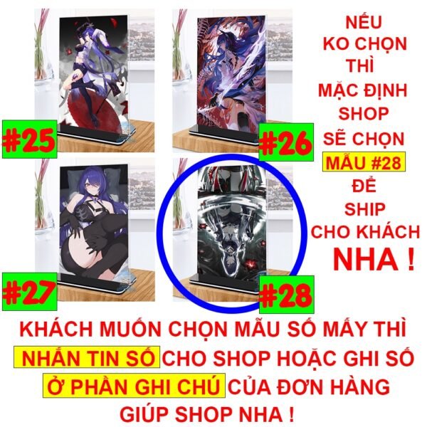 Khung ảnh Mica trong suốt Kích thước A4,A5 In hình Acheron Game Honkai Star Rail đế lùa màu đen - 2D Tộc Shop