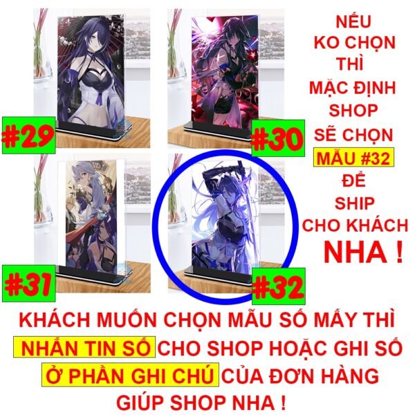 Khung ảnh Mica trong suốt Kích thước A4,A5 In hình Acheron Game Honkai Star Rail đế lùa màu đen - 2D Tộc Shop
