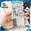 Bút Bi Bấm Bò Sữa Milk Cow Cute Ngòi 0.5 Mm Mẫu Mã Đa Dạng Hình In Sắc Nét Với 2 Tone Màu Đen Trắng Mực Den, Xanh