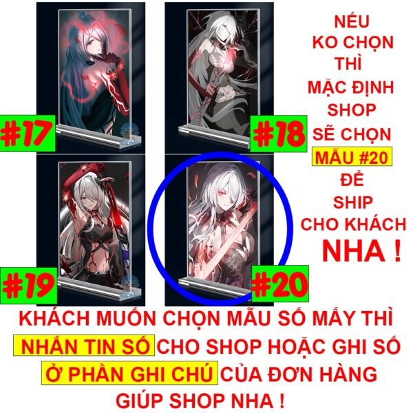 Khung ảnh Mica trong suốt Kích thước A4,A5 In hình Acheron Game Honkai Star Rail đế lùa dày trong suốt - 2D Tộc Shop