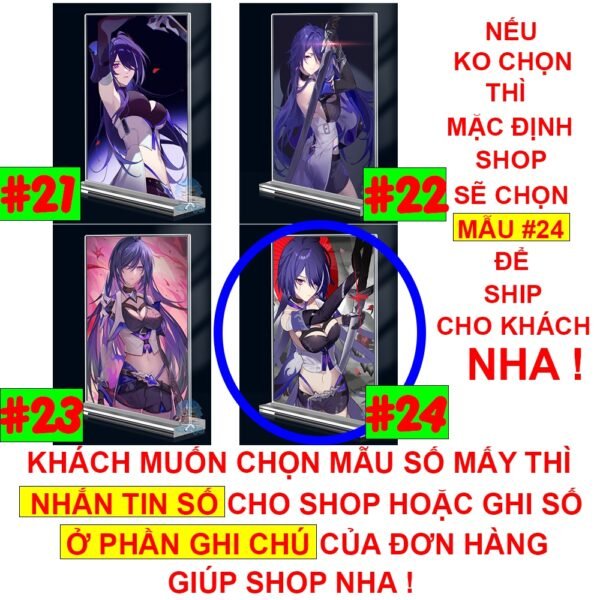 Khung ảnh Mica trong suốt Kích thước A4,A5 In hình Acheron Game Honkai Star Rail đế lùa dày trong suốt - 2D Tộc Shop