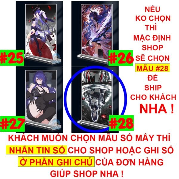 Khung ảnh Mica trong suốt Kích thước A4,A5 In hình Acheron Game Honkai Star Rail đế lùa dày trong suốt - 2D Tộc Shop
