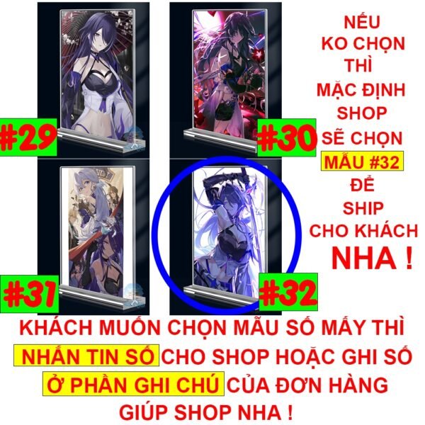 Khung ảnh Mica trong suốt Kích thước A4,A5 In hình Acheron Game Honkai Star Rail đế lùa dày trong suốt - 2D Tộc Shop