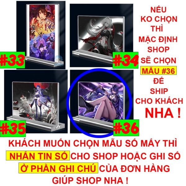 Khung ảnh Mica trong suốt Kích thước A4,A5 In hình Acheron Game Honkai Star Rail đế lùa dày trong suốt - 2D Tộc Shop