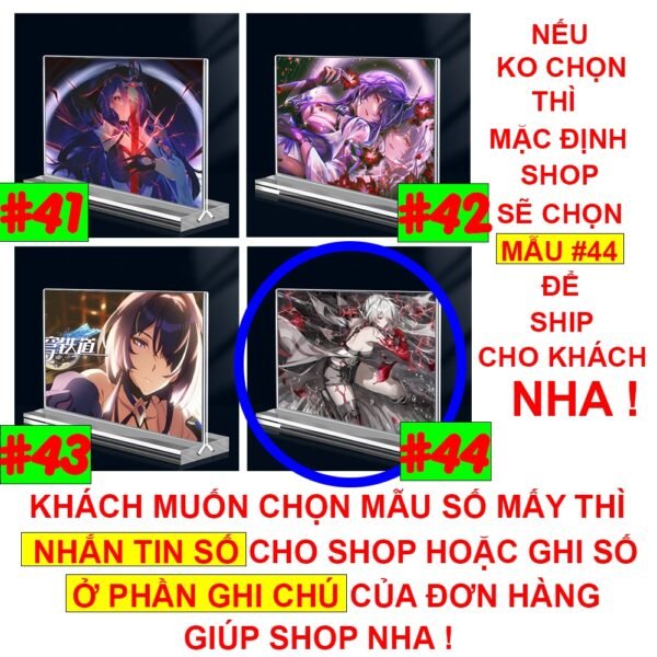Khung ảnh Mica trong suốt Kích thước A4,A5 In hình Acheron Game Honkai Star Rail đế lùa dày trong suốt - 2D Tộc Shop