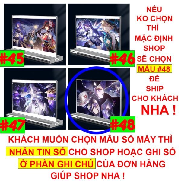 Khung ảnh Mica trong suốt Kích thước A4,A5 In hình Acheron Game Honkai Star Rail đế lùa dày trong suốt - 2D Tộc Shop