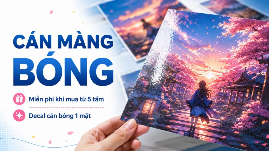 Cận cảnh poster được cán màng bóng