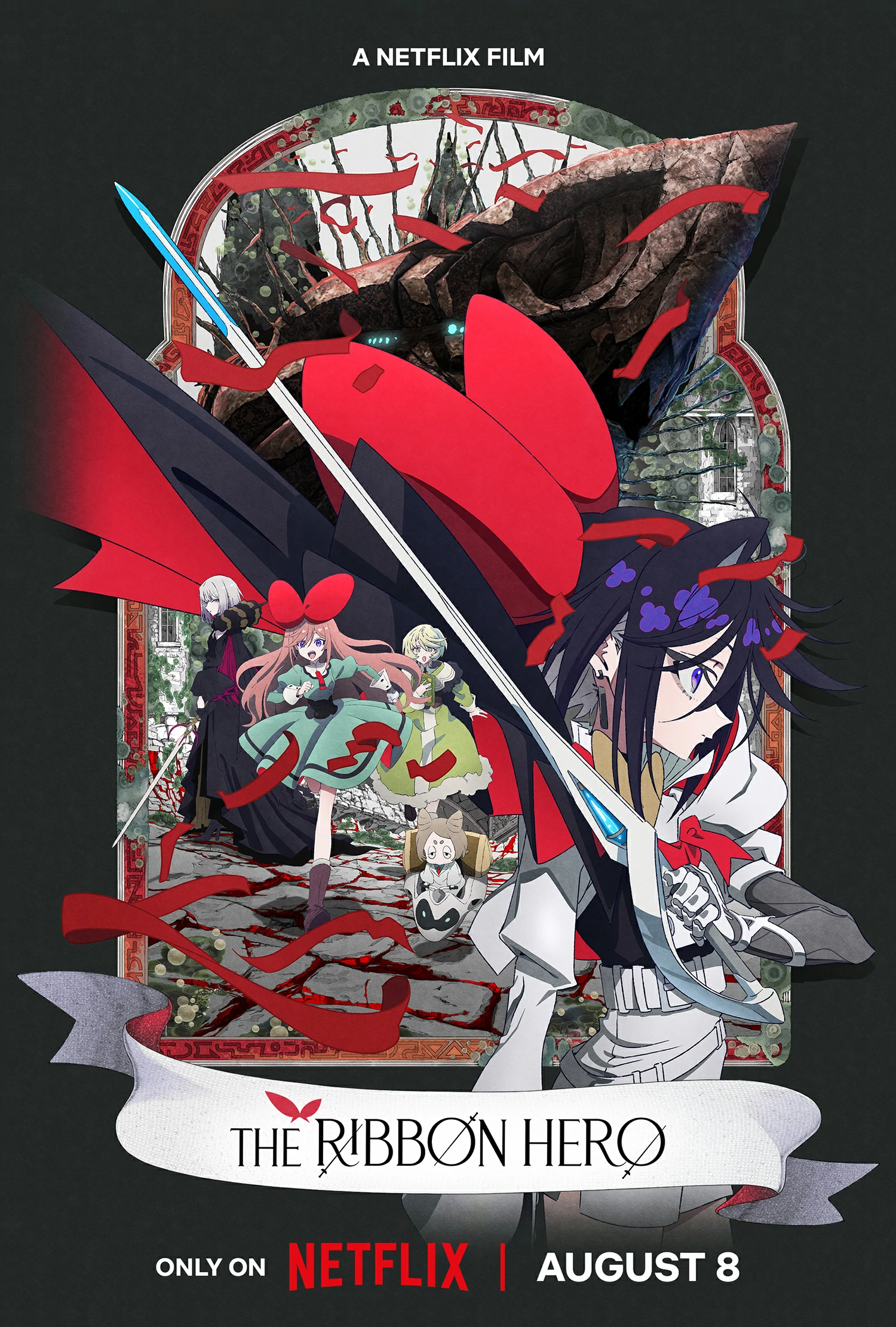 Key visual phim anime The Ribbon Hero phát hành trên Netflix
