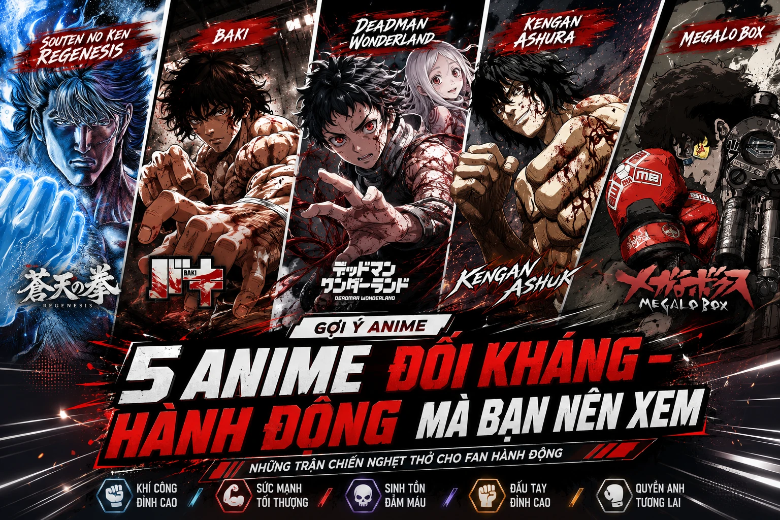 5 anime đối kháng hành động mà bạn nên xem