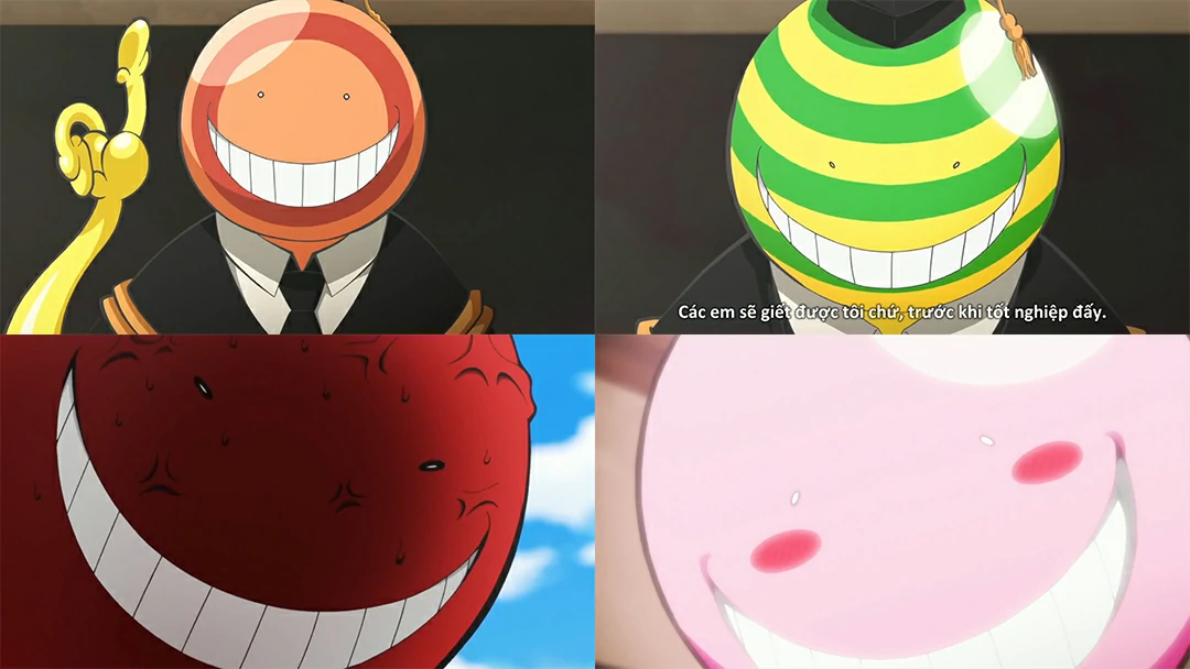 Koro Sensei thay đổi màu sắc theo cảm xúc