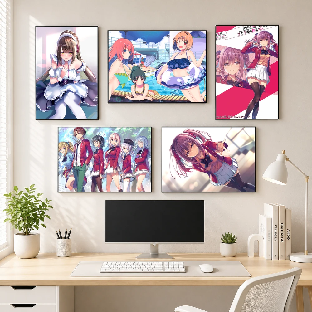 Poster A3 Amasawa Ichika Và Nhiều Nhân Vật Anime Manga LightNovel COTE Lớp Học Đề Cao Thực Lực Bền Đẹp Có Cán Màng Bóng Bề Mặt