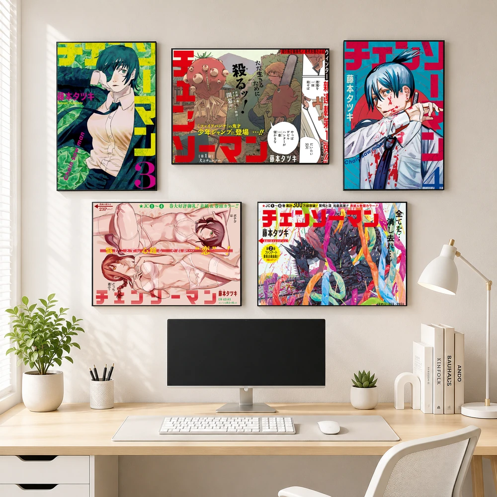 Poster A3 Ảnh Bìa - Cover Manga Chainsaw Man Bền Đẹp Có Cán Màng Bóng Bề Mặt