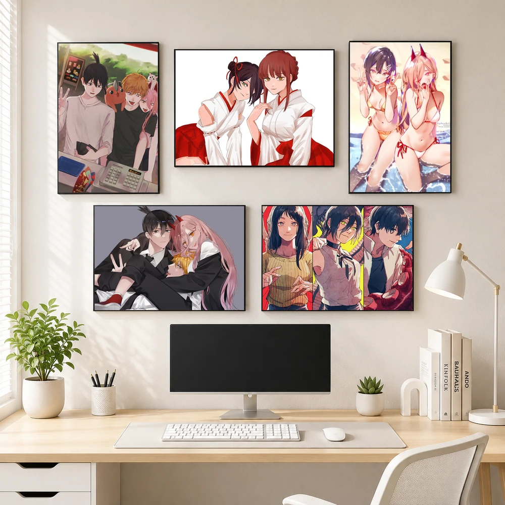 Poster A3 Ảnh Tổng Hợp CSM Anime Mang Chainsaw Man Bền Đẹp Có Cán Màng Bóng Bề Mặt