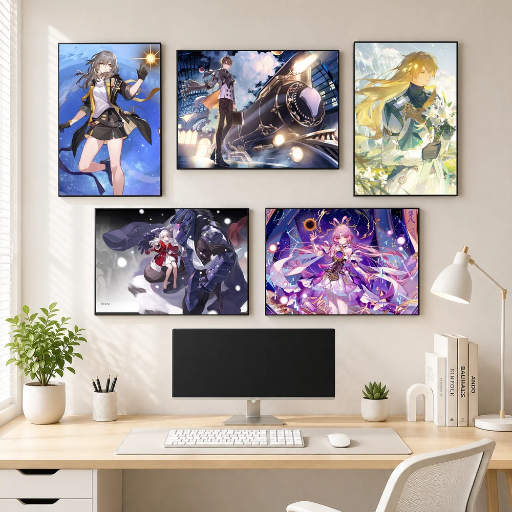 Poster A3 Ảnh Tổng Hợp HKSR #1 Game Honkai Star Rail Bền Đẹp Có Cán Màng Bóng Bề Mặt