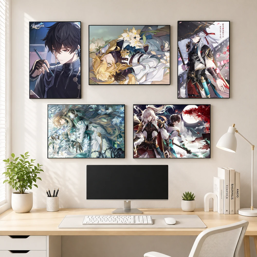 Poster A3 Ảnh Tổng Hợp HKSR #1 Game Honkai Star Rail Bền Đẹp Có Cán Màng Bóng Bề Mặt