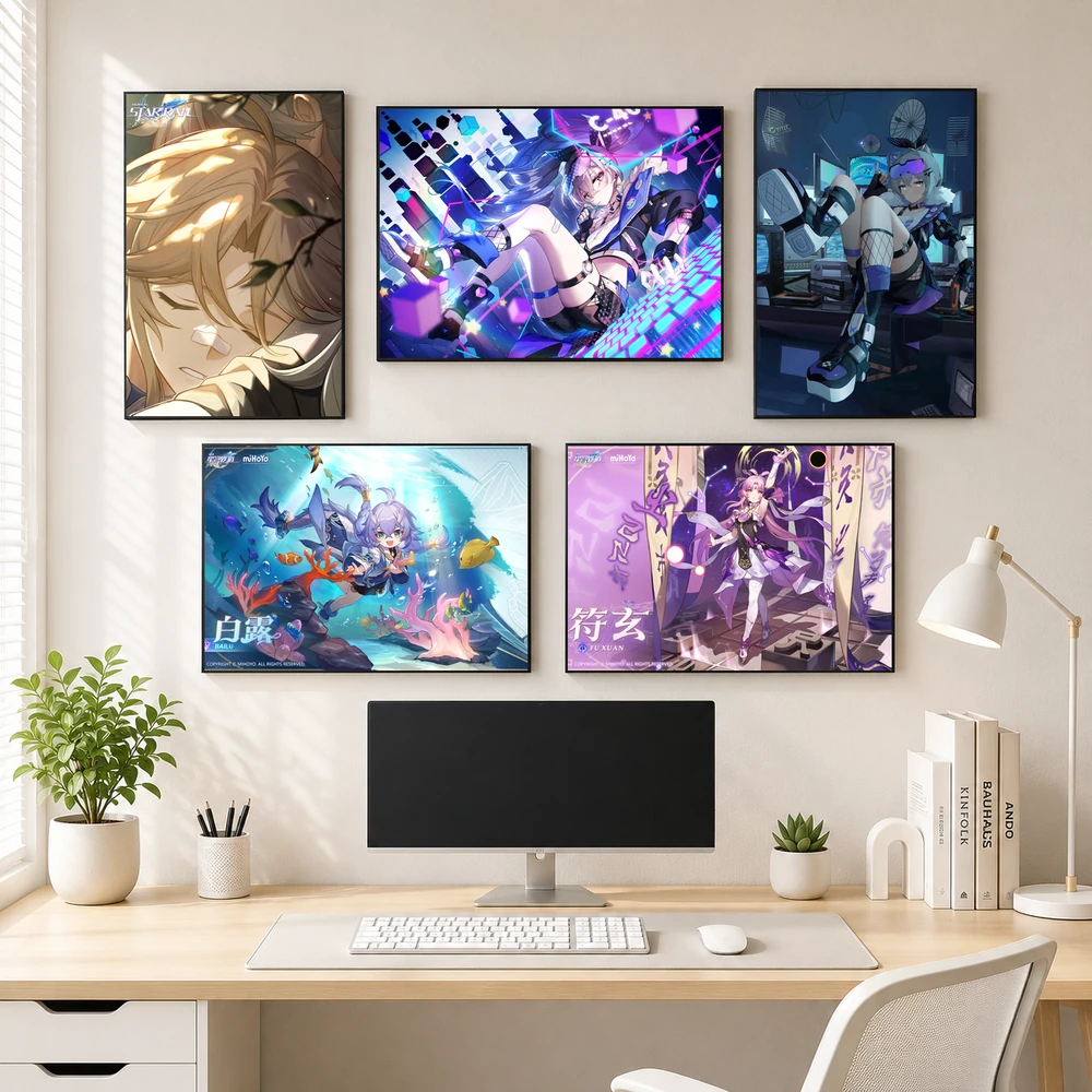 Poster A3 Ảnh Tổng Hợp HKSR #1 Game Honkai Star Rail Bền Đẹp Có Cán Màng Bóng Bề Mặt
