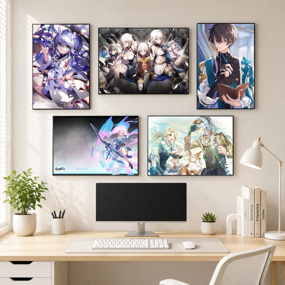Poster A3 Ảnh Tổng Hợp HKSR #2 Game Honkai Star Rail Bền Đẹp Có Cán Màng Bóng Bề Mặt
