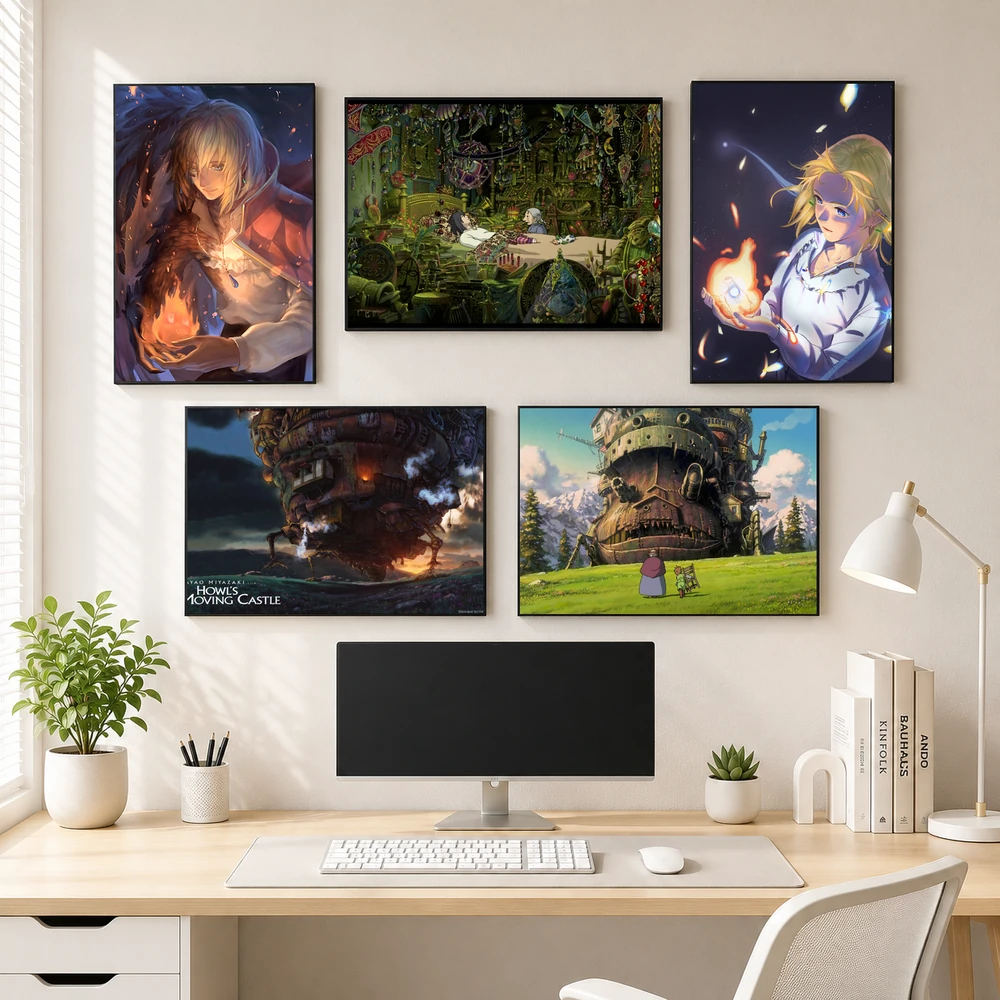 Poster A3 Ảnh Tổng Hợp Howl Anime Lâu đài di động của Howl - Howl's Moving Bền Đẹp Có Cán Màng Bóng Bề Mặt