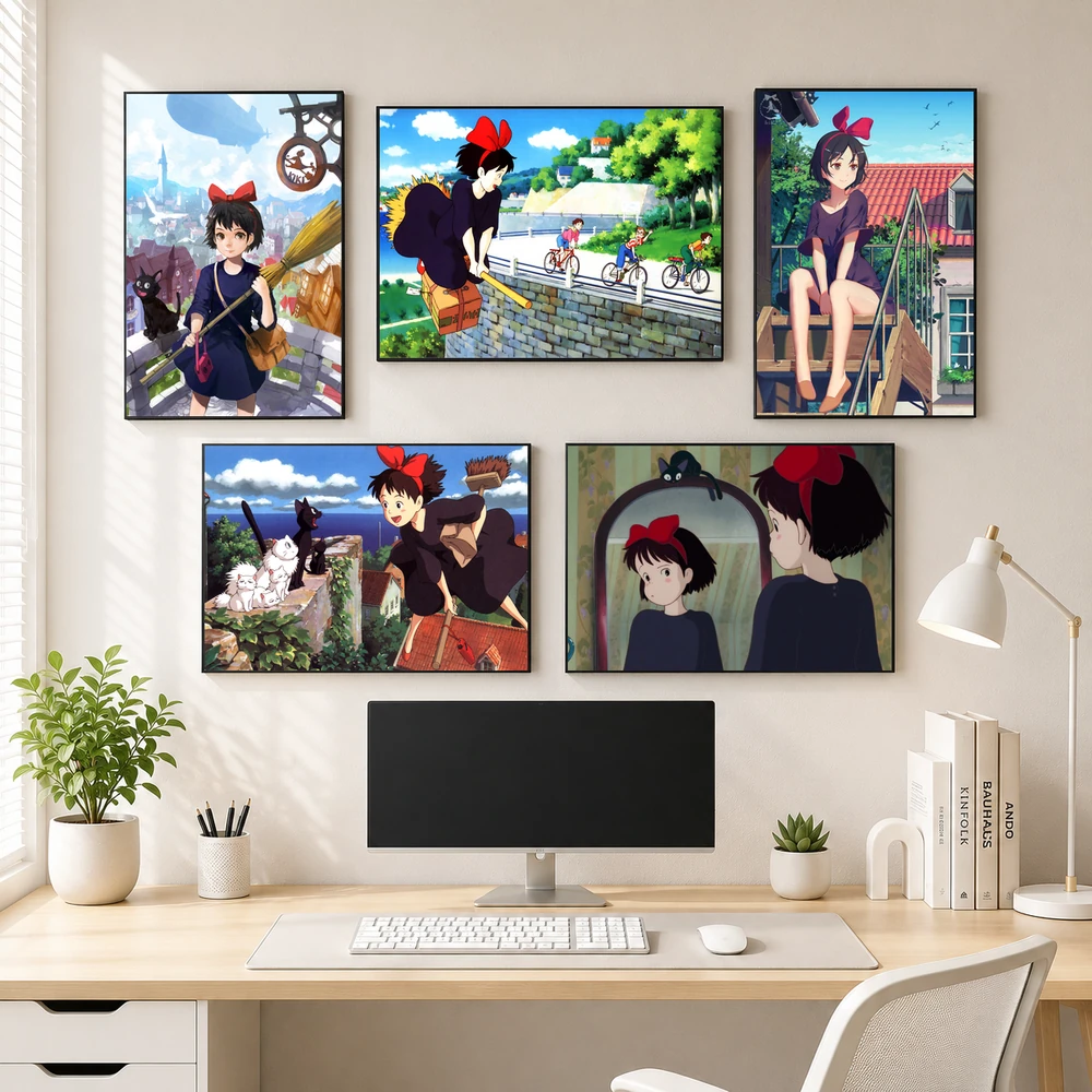 Poster A3 Anh Tổng Hợp KDS Anime Kiki's Delivery Service Bền Đẹp Có Cán Màng Bóng Bề Mặt