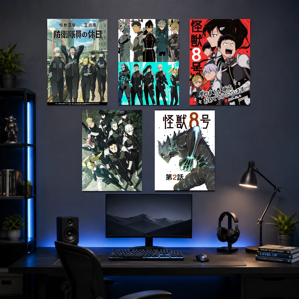 Poster A3 Anh Tổng Hợp KN8 Anime Manga Kaiju no 8 Bền Đẹp Có Cán Màng Bóng Bề Mặt