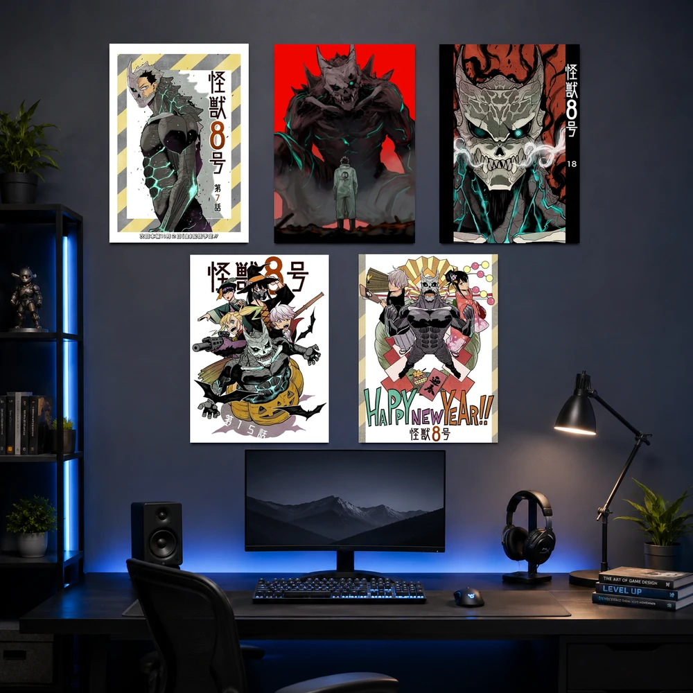 Poster A3 Anh Tổng Hợp KN8 Anime Manga Kaiju no 8 Bền Đẹp Có Cán Màng Bóng Bề Mặt