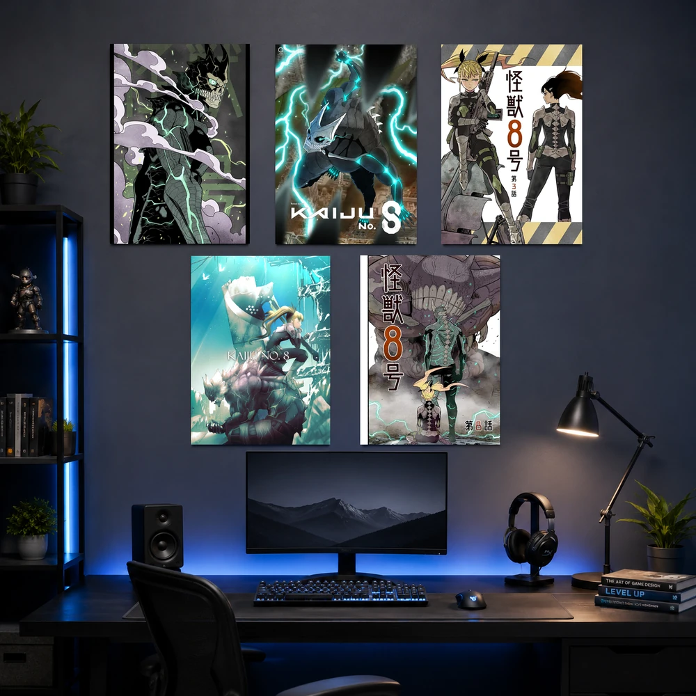 Poster A3 Anh Tổng Hợp KN8 Anime Manga Kaiju no 8 Bền Đẹp Có Cán Màng Bóng Bề Mặt