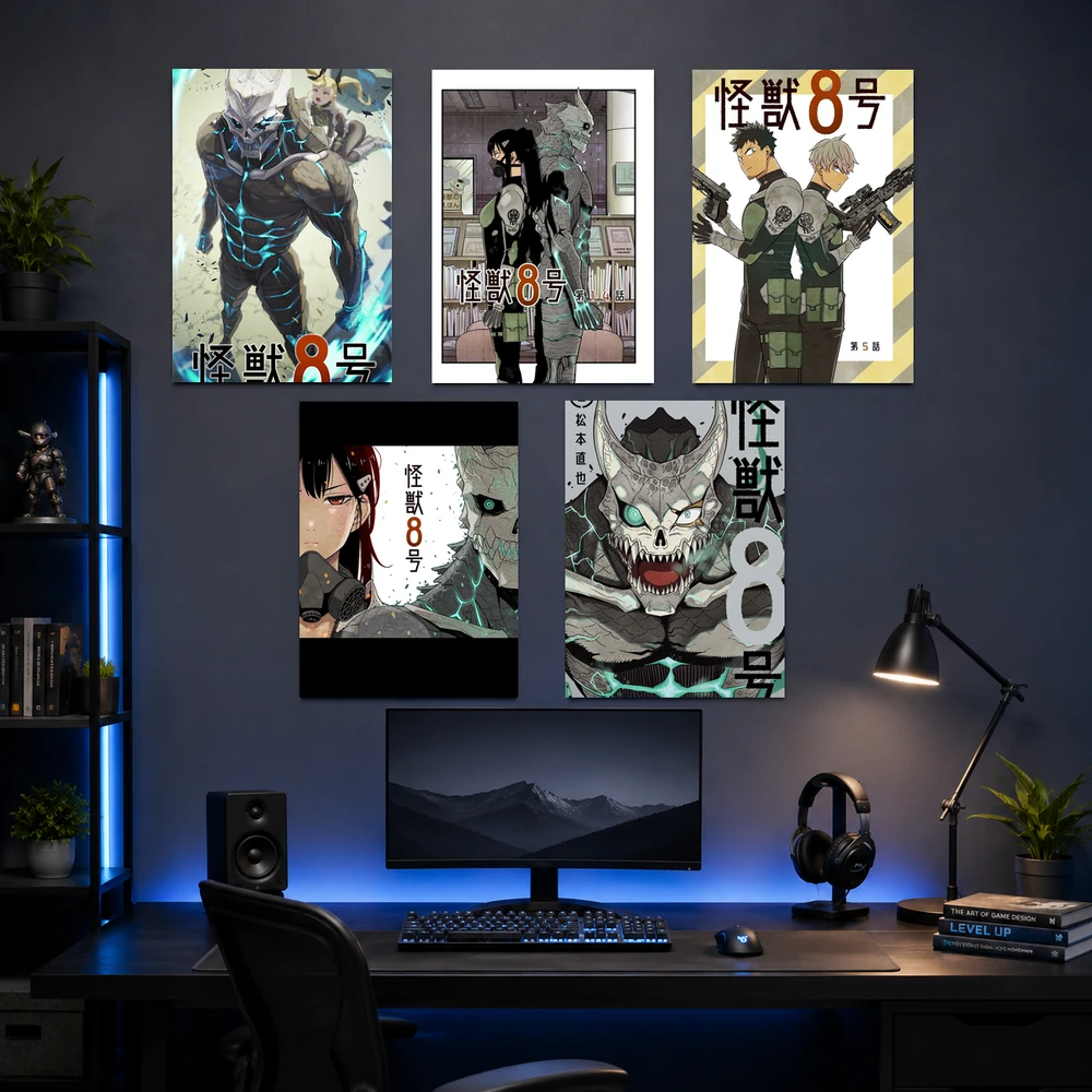 Poster A3 Anh Tổng Hợp KN8 Anime Manga Kaiju no 8 Bền Đẹp Có Cán Màng Bóng Bề Mặt