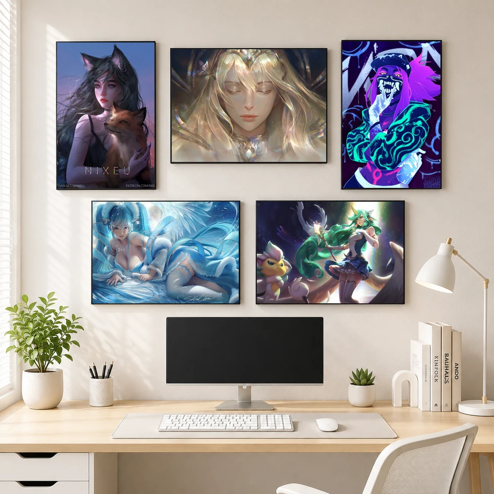 Poster A3 Ảnh Tổng Hợp LOL Game Liên Minh Huyền Thoại Bền Đẹp Có Cán Màng Bóng Bề Mặt