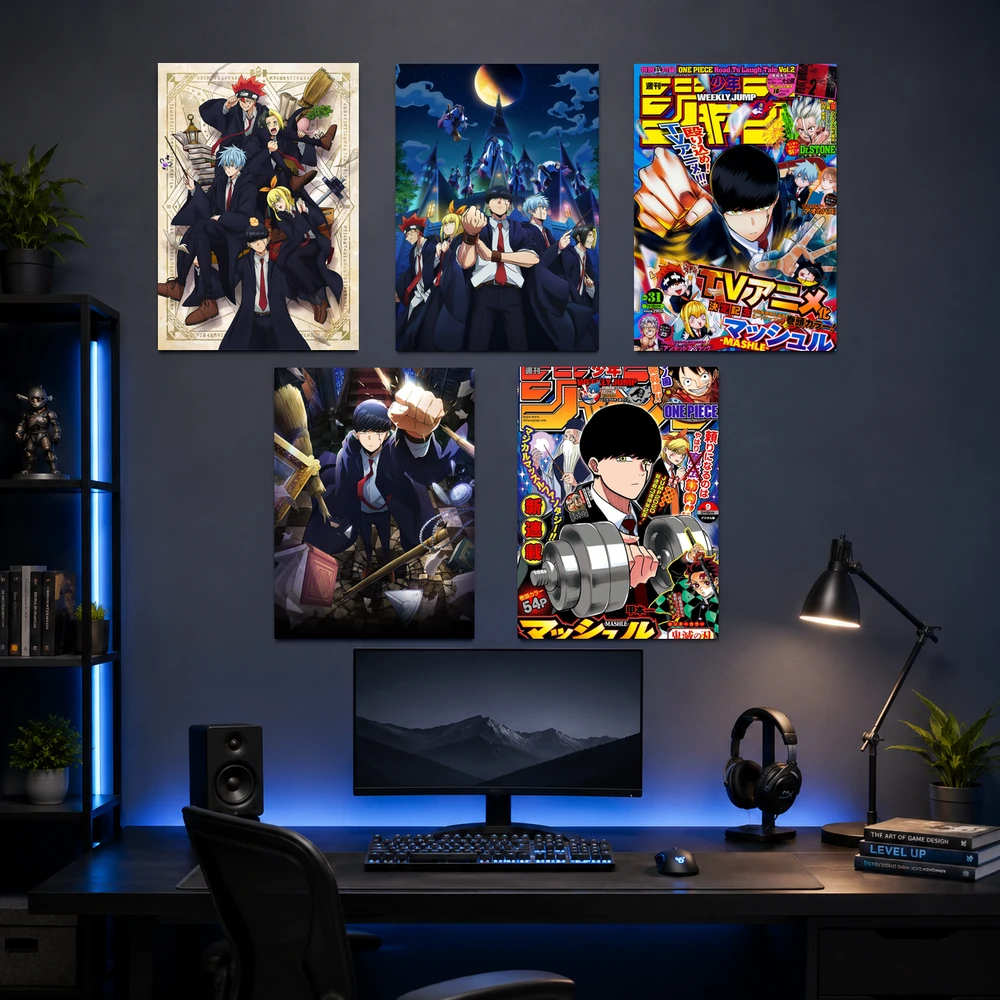 Poster A3 Ảnh Tổng Hợp MA Anime MASHLE Bền Đẹp Có Cán Màng Bóng Bề Mặt