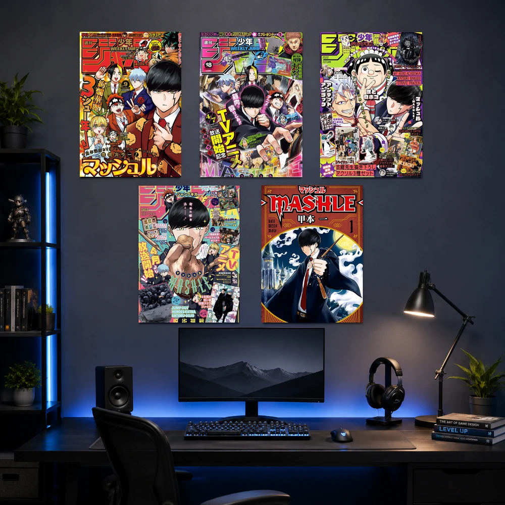 Poster A3 Ảnh Tổng Hợp MA Anime MASHLE Bền Đẹp Có Cán Màng Bóng Bề Mặt