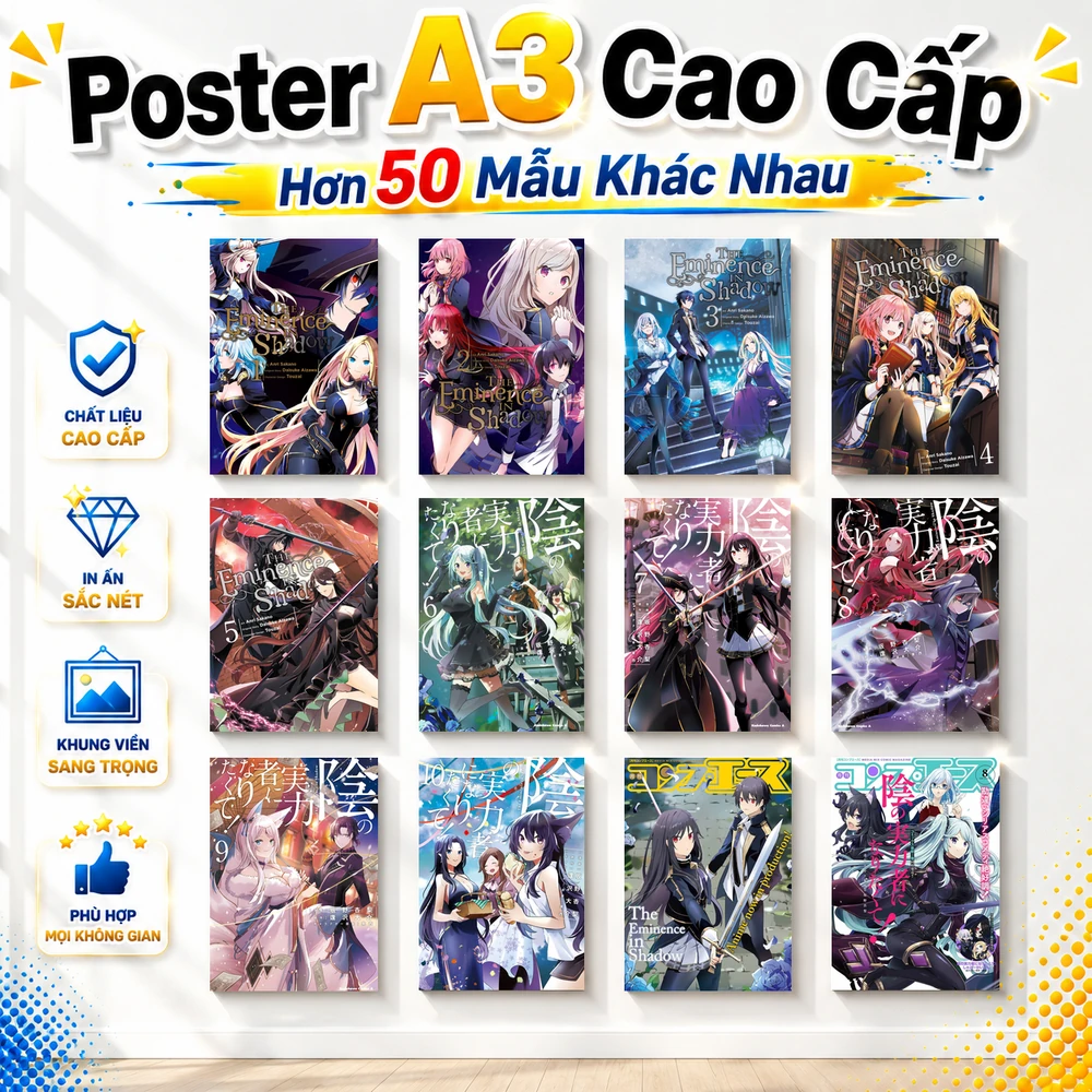 Poster A3 Ảnh Tổng Hợp Nhiều Nhân Vật CTBT P.1 Anime Manga LightNovel Chúa Tể Bóng tối Bền Đẹp Có Cán Màng Bóng Bề Mặt