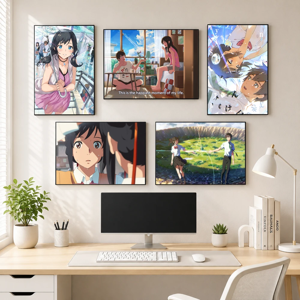Poster A3 Ảnh Tổng Hợp YN Anime Manga Kimi no Na wa Your Name Bền Đẹp Có Cán Màng Bóng Bề Mặt
